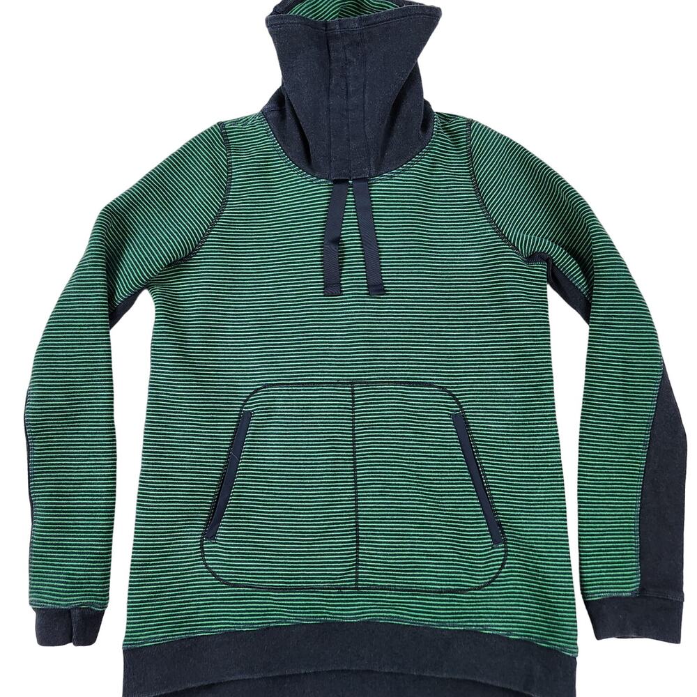 Lululemon Funnel Neck Pullover Women's 6 Hyper Stripe Green Avenue